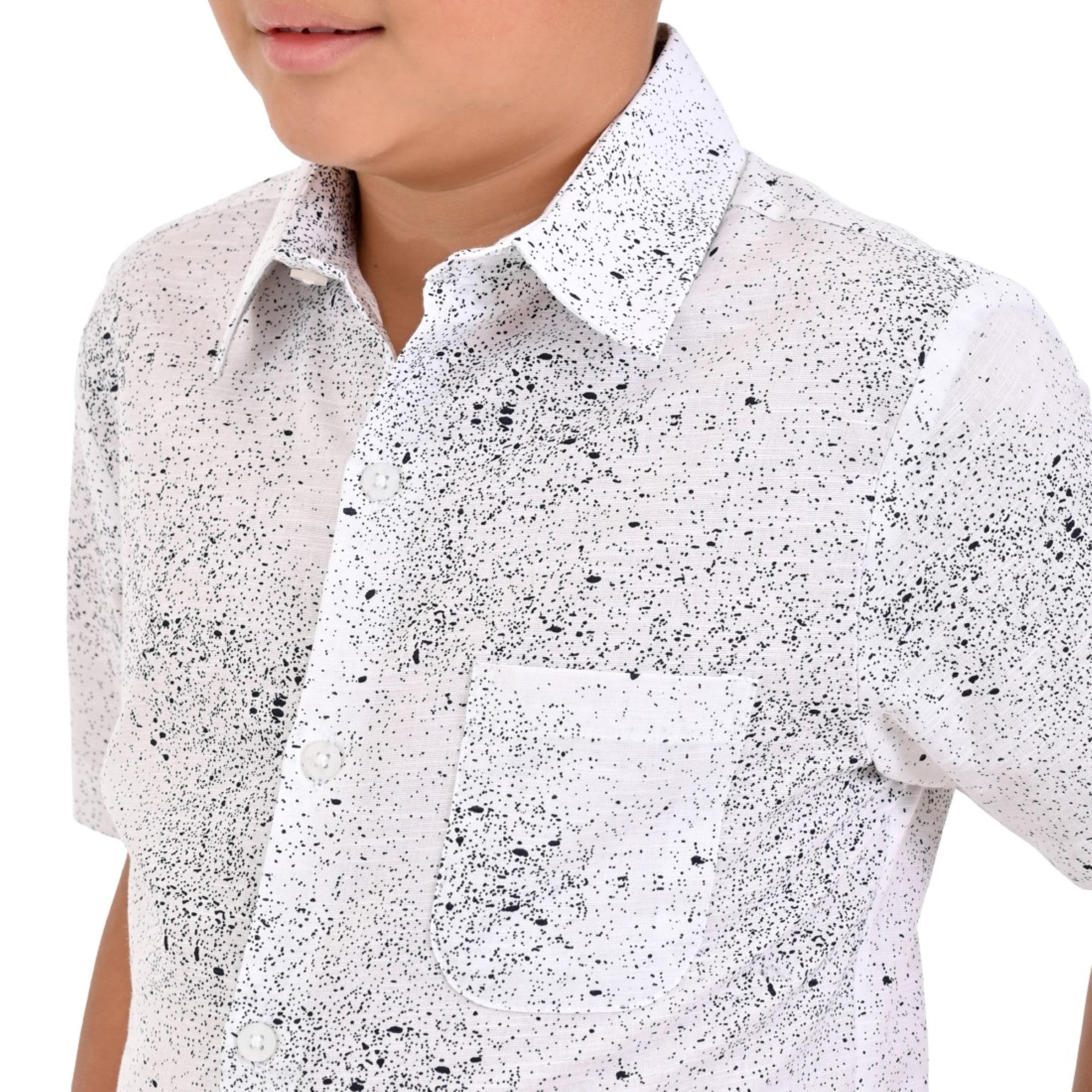 Camisa Manga Corta Yale Boys Fit 3855 Blanco