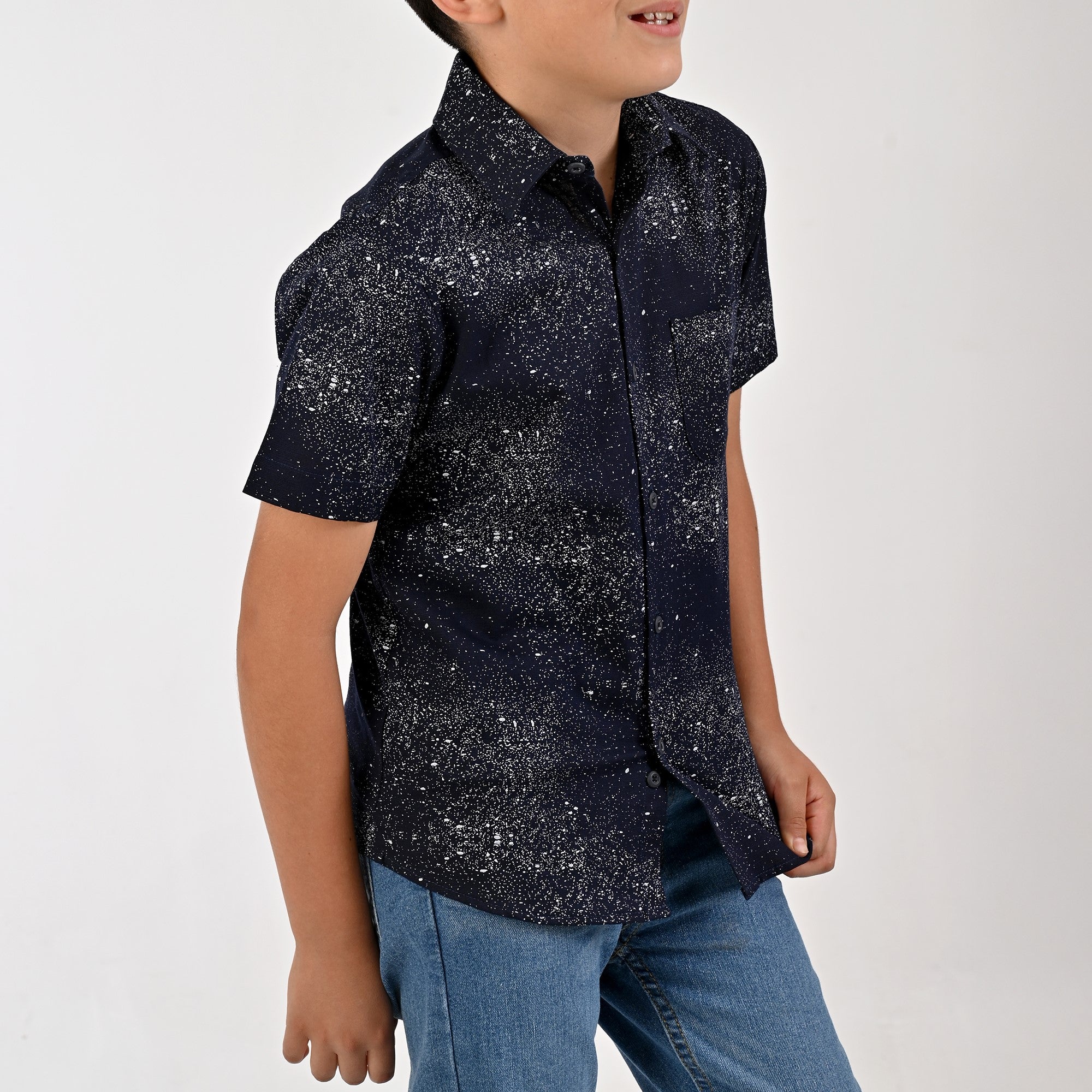 Camisa Manga Corta Yale Boys Fit 3855 Marino