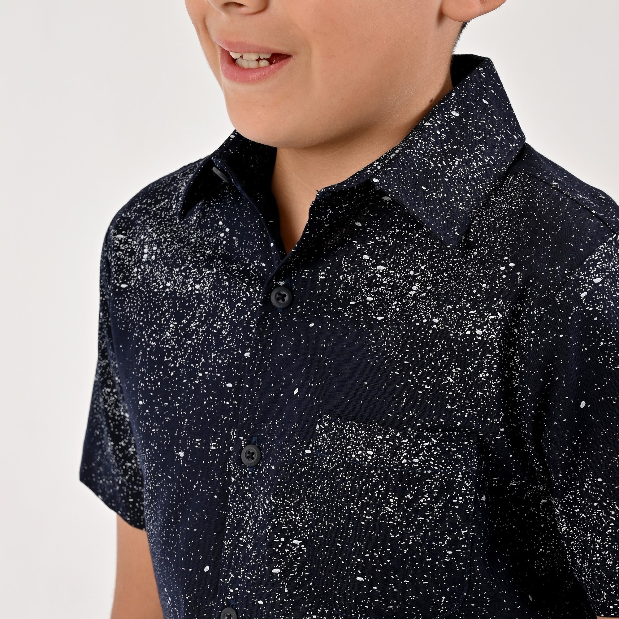 Camisa Manga Corta Yale Boys Fit 3855 Marino