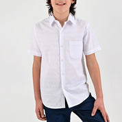 Camisa Yale Boys Manga Corta Regular Fit 8118 Blanca