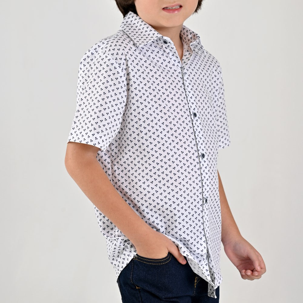 Camisa casual Yale Boys Manga corta 7686 Blanco
