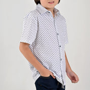 Camisa casual Yale Boys Manga corta 7686 Blanco