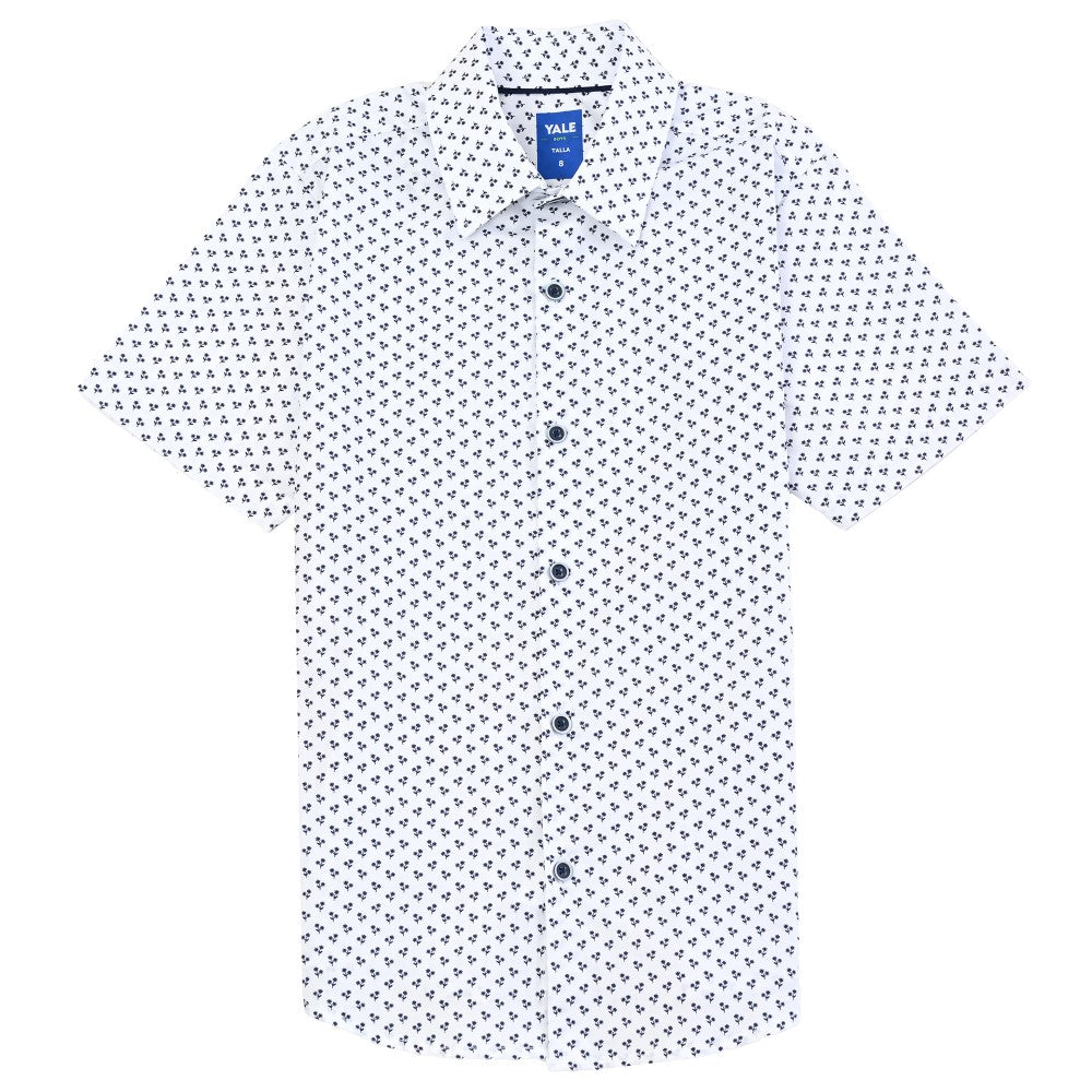 Camisa casual Yale Boys Manga corta 7686 Blanco