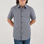 Camisa casual Yale Boys Manga Larga 7694 Azul