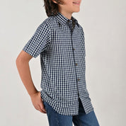 Camisa casual Yale Boys Manga Larga 7694 Azul