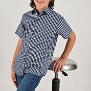 Camisa casual Yale Boys Manga Larga 7694 Azul
