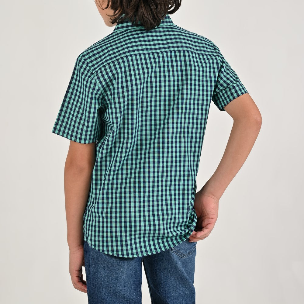 Camisa casual Yale Boys Manga Larga 7694 Verde