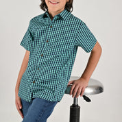 Camisa casual Yale Boys Manga Larga 7694 Verde