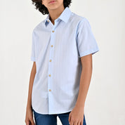 Camisa casual Yale Boys Manga corta 7697 Azul Cielo