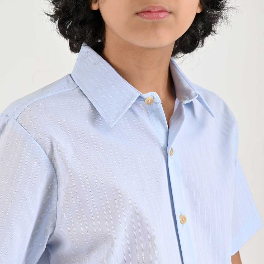 Camisa casual Yale Boys Manga corta 7697 Azul Cielo