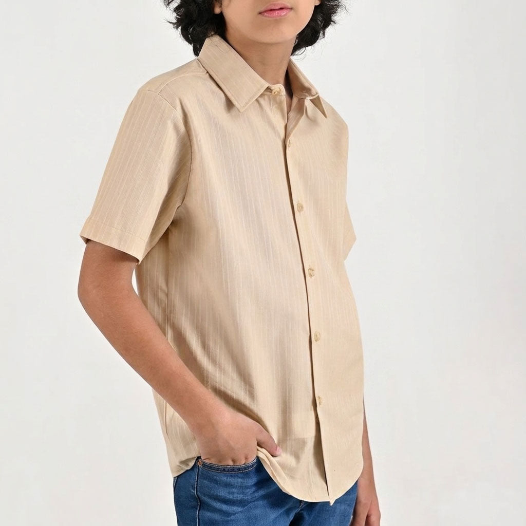 Camisa casual Yale Boys Manga corta 7697 Beige