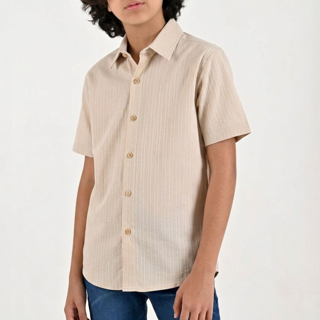 Camisa casual Yale Boys Manga corta 7697 Beige