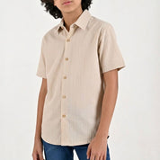 Camisa casual Yale Boys Manga corta 7697 Beige