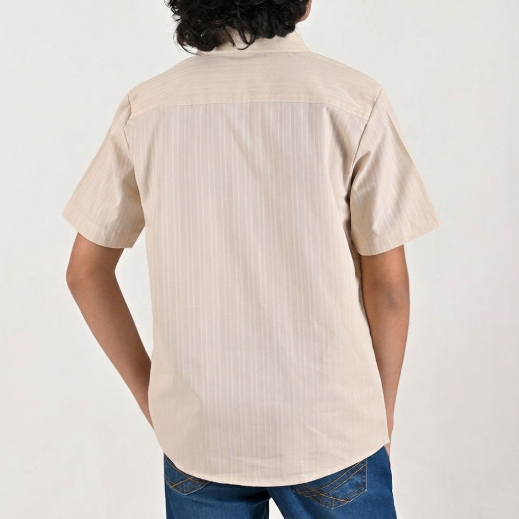 Camisa casual Yale Boys Manga corta 7697 Beige