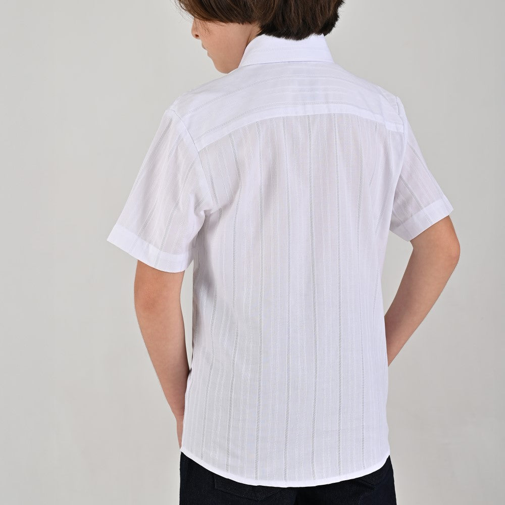 Camisa casual Yale Boys Manga corta 7698 Blanco