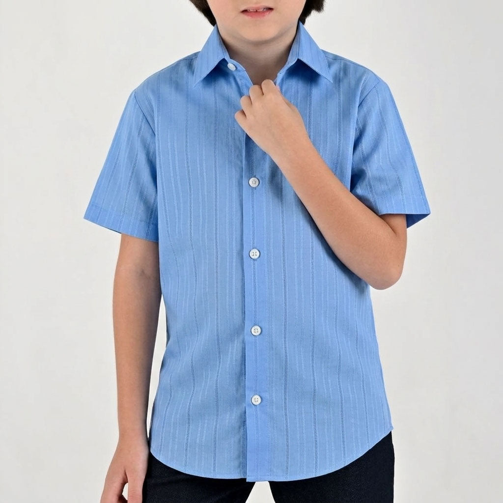 Camisa casual Yale Boys Manga corta 7698 Azul