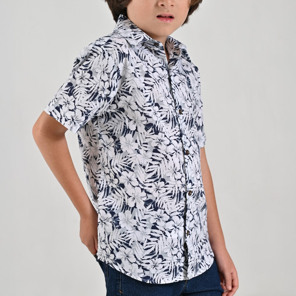 Camisa casual Yale Boys Manga corta 7699 Gris