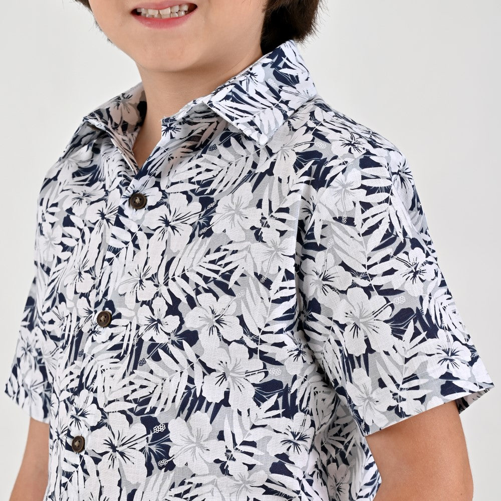 Camisa casual Yale Boys Manga corta 7699 Gris
