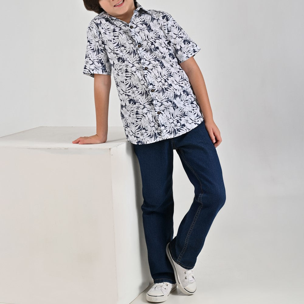 Camisa casual Yale Boys Manga corta 7699 Gris