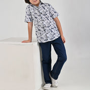 Camisa casual Yale Boys Manga corta 7699 Gris