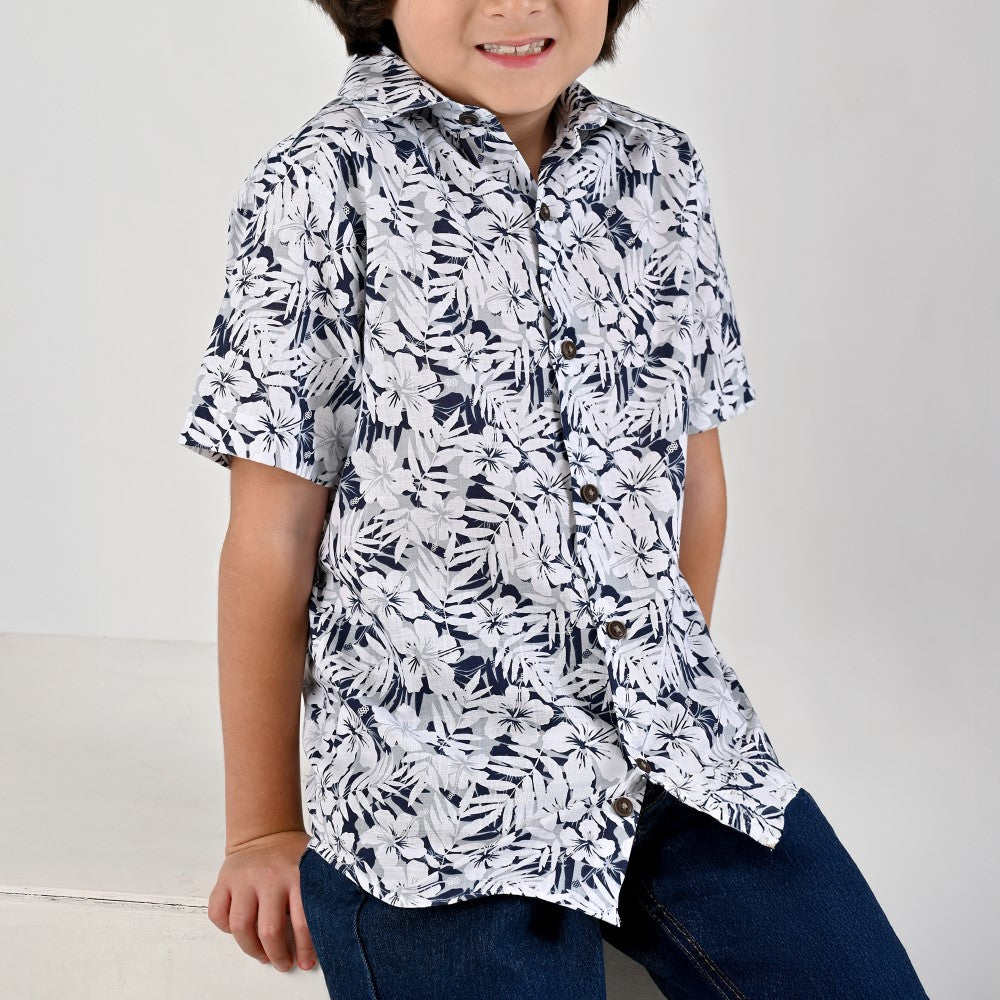 Camisa casual Yale Boys Manga corta 7699 Gris
