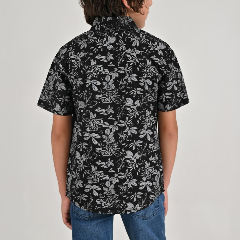 Camisa casual Yale Boys Manga corta 7688 Negro