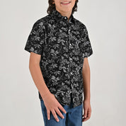 Camisa casual Yale Boys Manga corta 7688 Negro