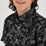 Camisa casual Yale Boys Manga corta 7688 Negro
