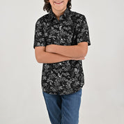 Camisa casual Yale Boys Manga corta 7688 Negro