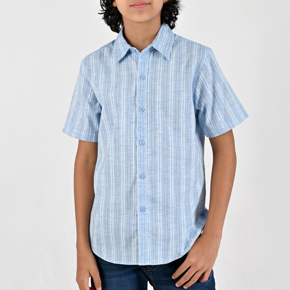 Camisa casual Yale Boys Manga corta 7692 Azul