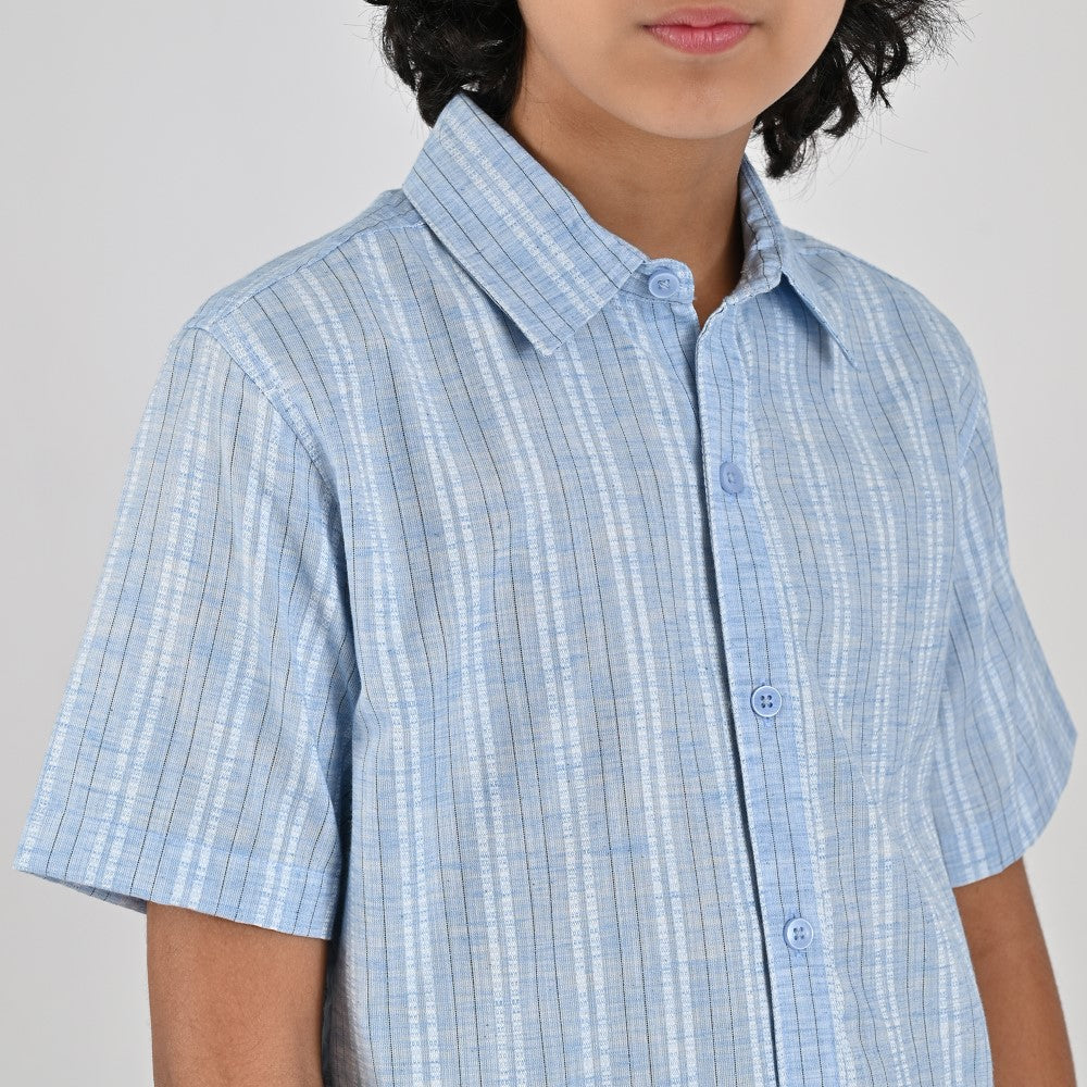 Camisa casual Yale Boys Manga corta 7692 Azul
