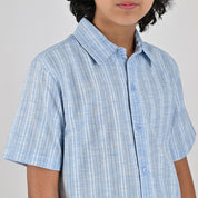 Camisa casual Yale Boys Manga corta 7692 Azul