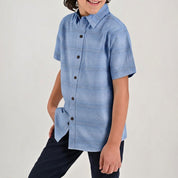 Camisa casual Yale Boys Manga corta 7695 Azul