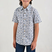 Camisa casual Yale Boys Manga corta 7700 Azul