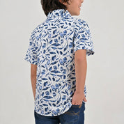 Camisa casual Yale Boys Manga corta 7700 Azul