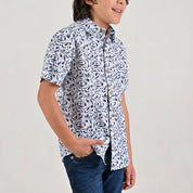 Camisa casual Yale Boys Manga corta 7700 Azul
