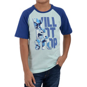 Playera Boys Yale Manga Corta Fit 6961 Azul Agua