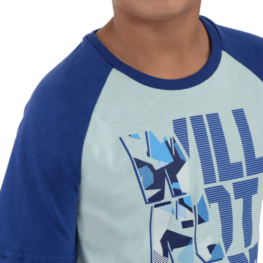 Playera Boys Yale Manga Corta Fit 6961 Azul Agua