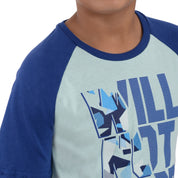Playera Boys Yale Manga Corta Fit 6961 Azul Agua