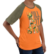 Playera Boys Yale Manga Corta Fit 6961 Naranja