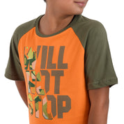 Playera Boys Yale Manga Corta Fit 6961 Naranja