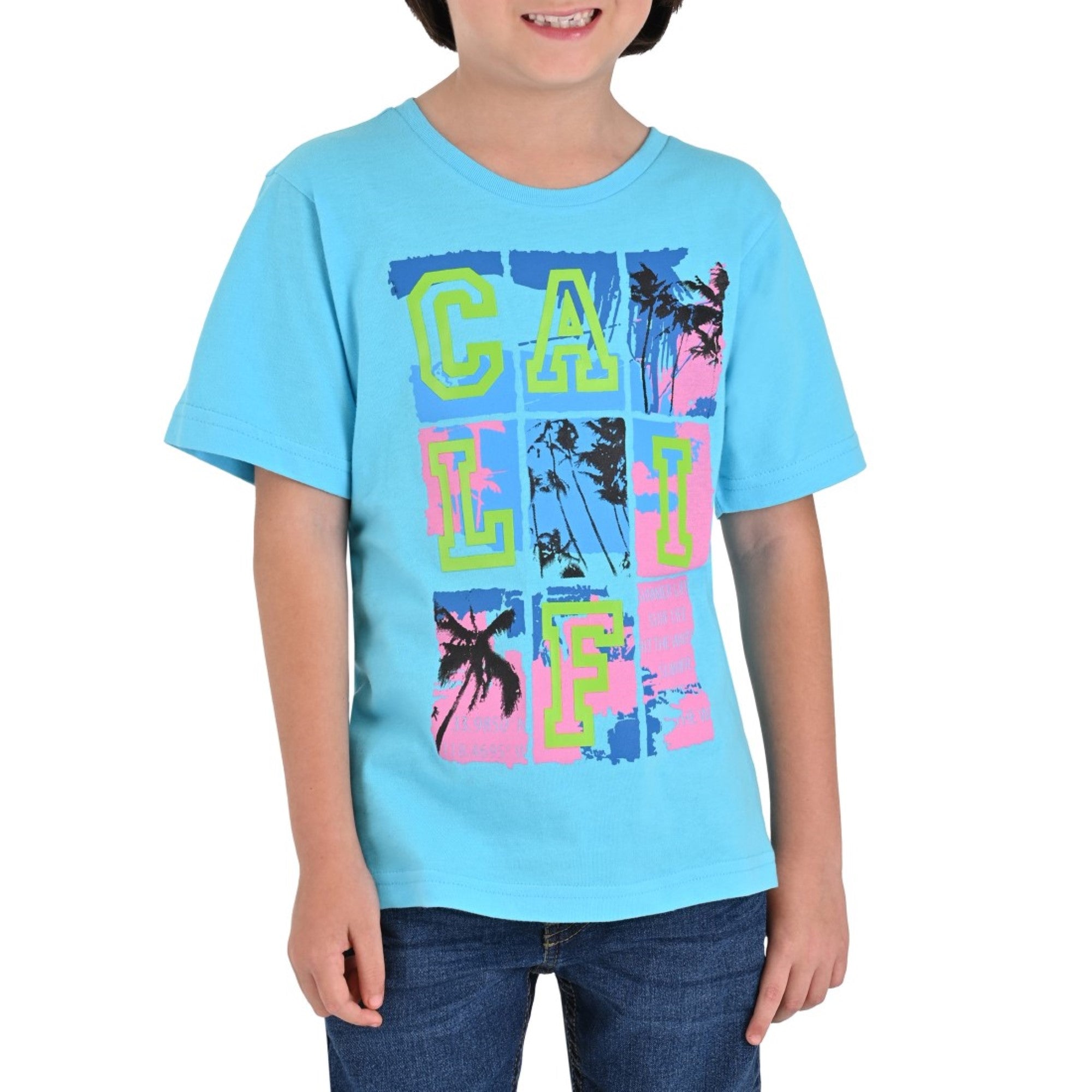 Playera Manga Corta Yale Boys Fit 6961 Azul