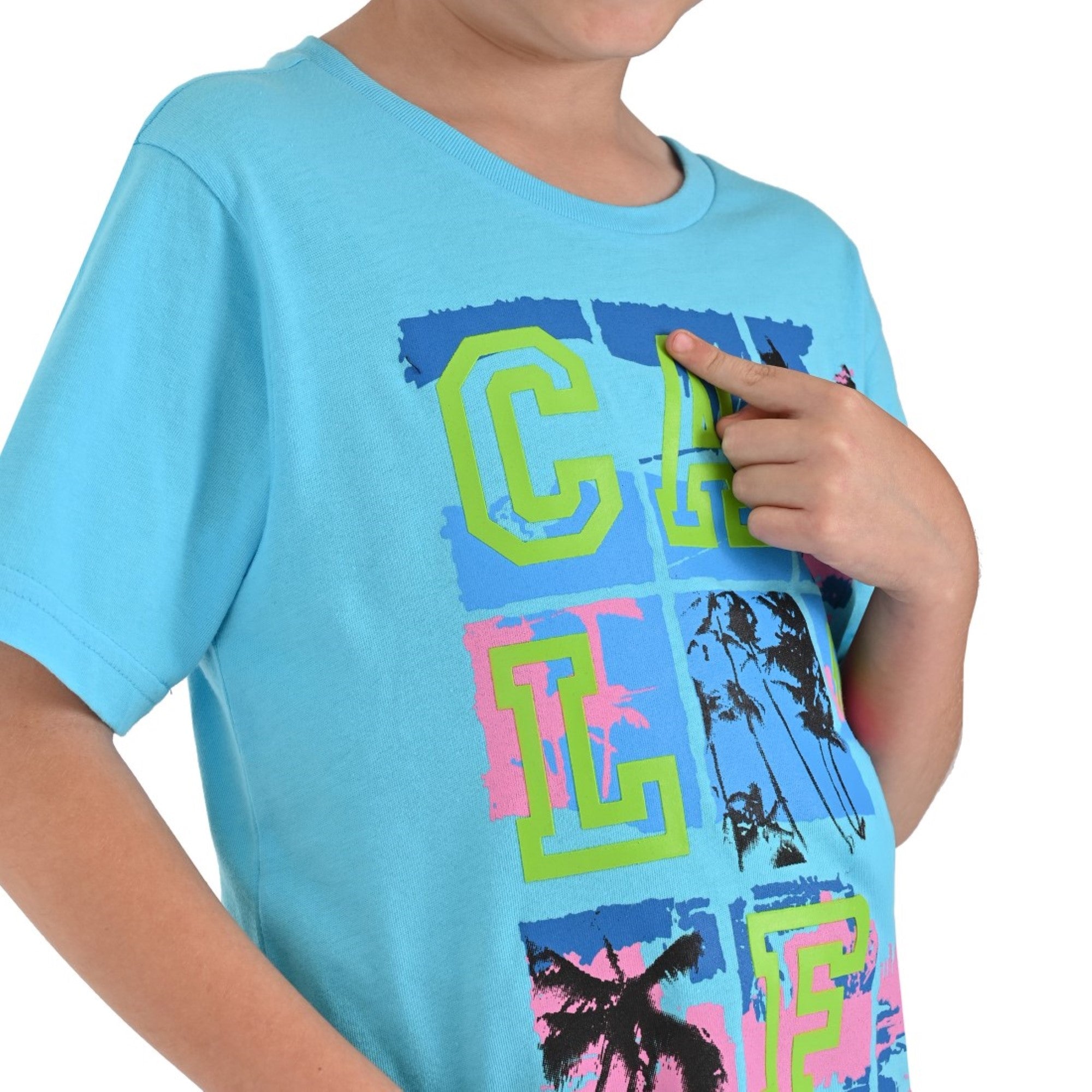 Playera Manga Corta Yale Boys Fit 6961 Azul