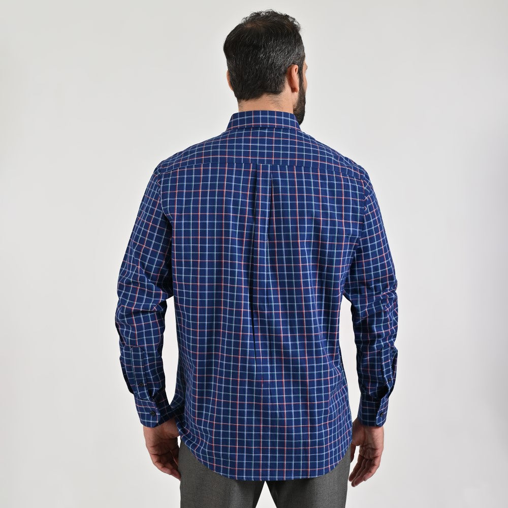 Camisa casual Yale Regular Fit Manga larga 7751 Azul marino