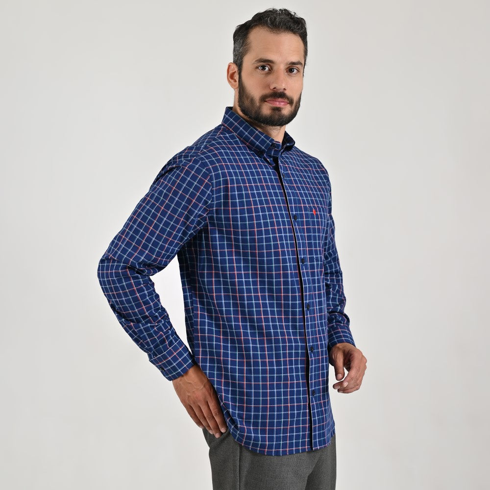 Camisa casual Yale Regular Fit Manga larga 7751 Azul marino