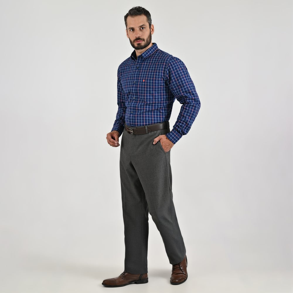 Camisa casual Yale Regular Fit Manga larga 7751 Azul marino