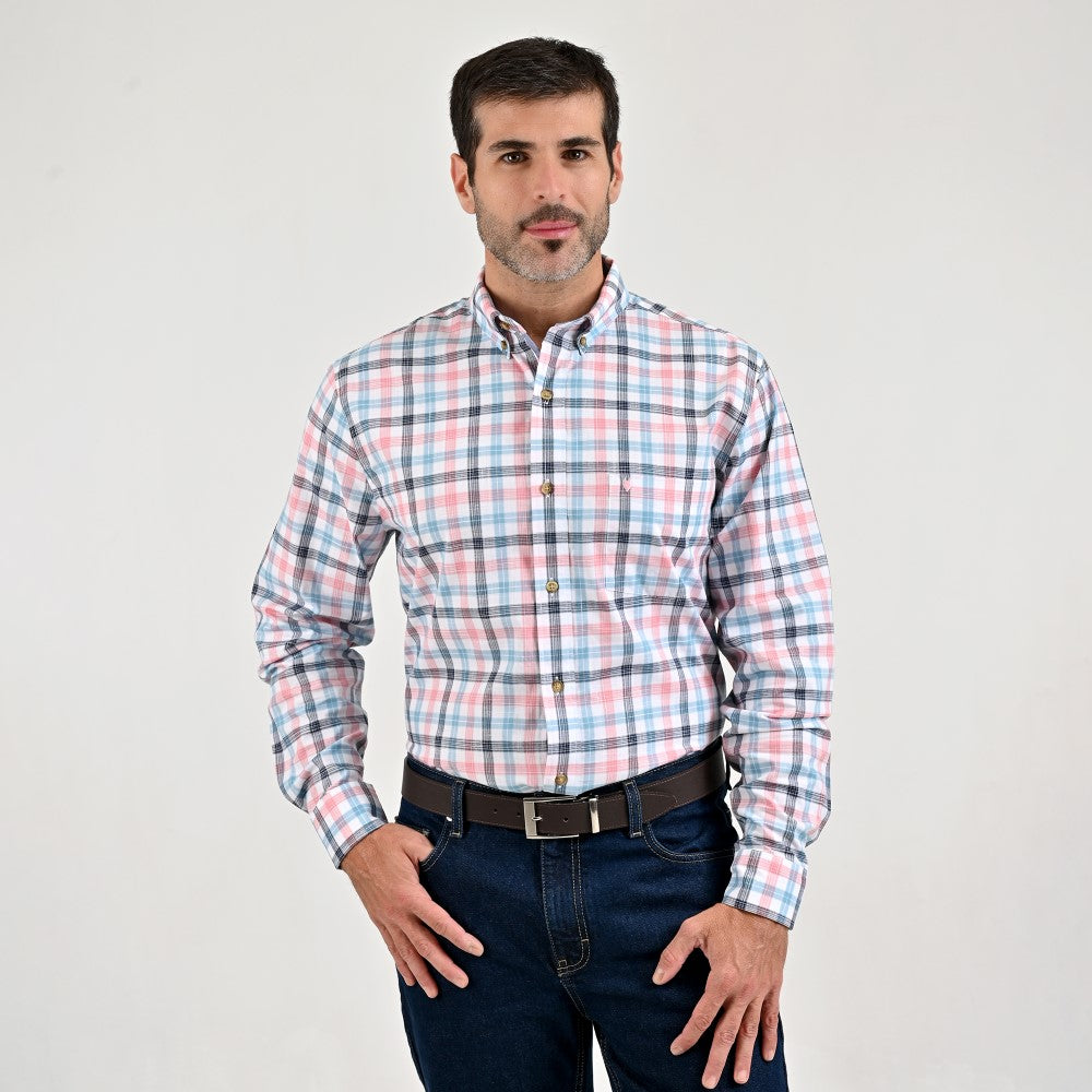 Camisa casual Yale Regular Fit Manga larga 7776 Azul
