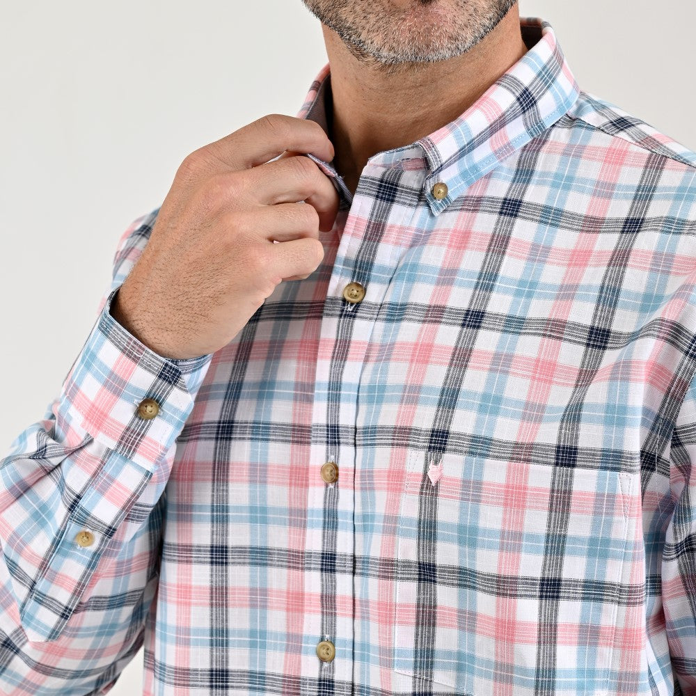 Camisa casual Yale Regular Fit Manga larga 7776 Azul