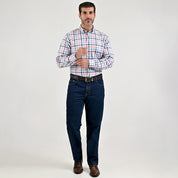 Camisa casual Yale Regular Fit Manga larga 7776 Azul