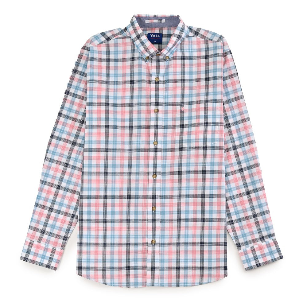 Camisa casual Yale Regular Fit Manga larga 7776 Azul